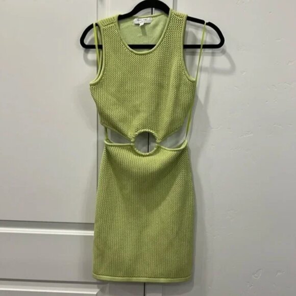 Ronny Kobo Collective - Lime Green Crochet Cutout Mini Dress - Small RTR - Picture 7 of 7